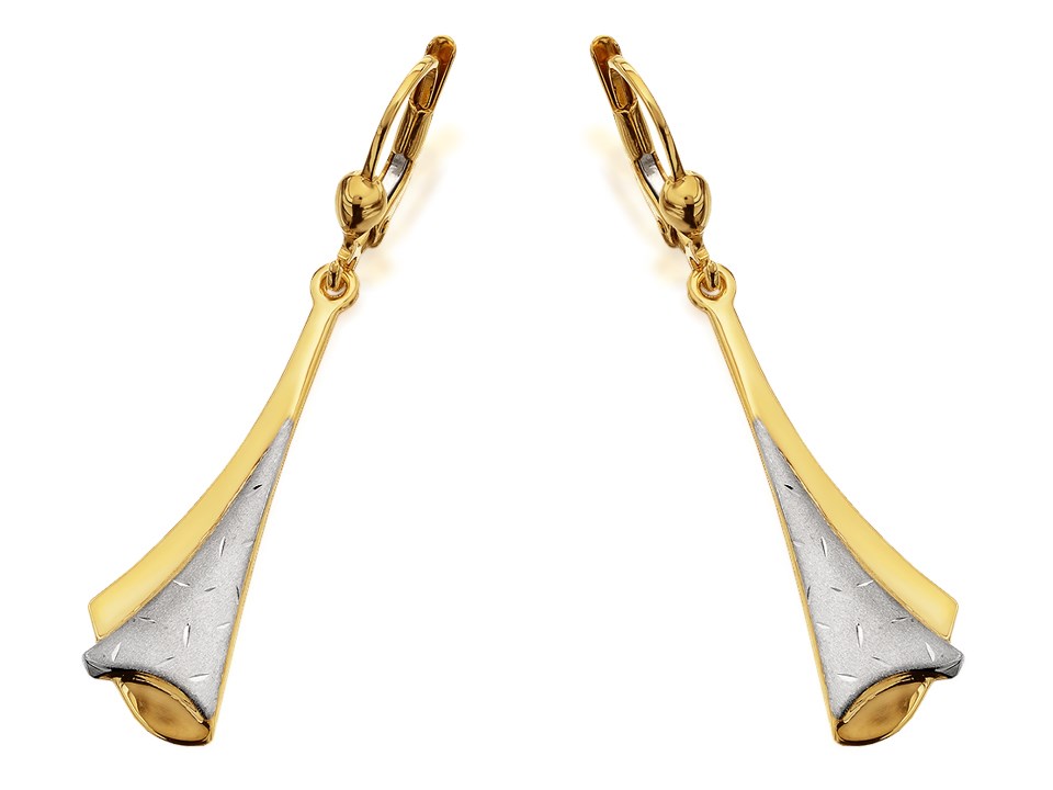 F.Hinds Womens 9ct Gold Twirl Drop Earrings