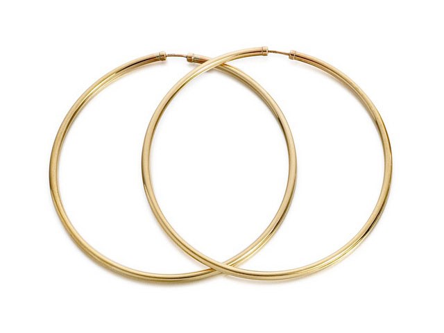 F.Hinds Jewellery 9ct Gold Extra Large Lightweight Hoop Earrings - 50mm | eBay